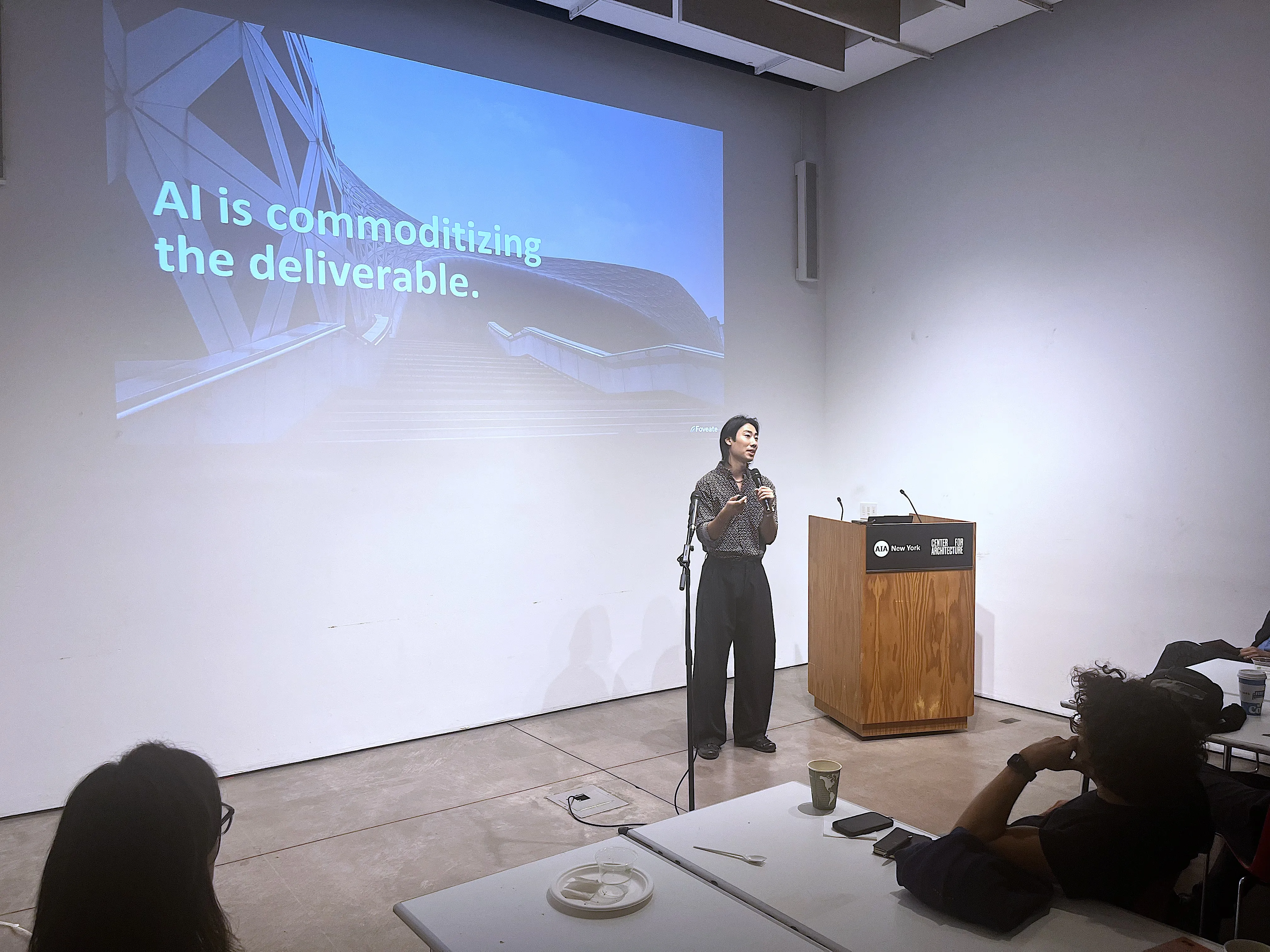 Kitae Kim speaking at AIA New York