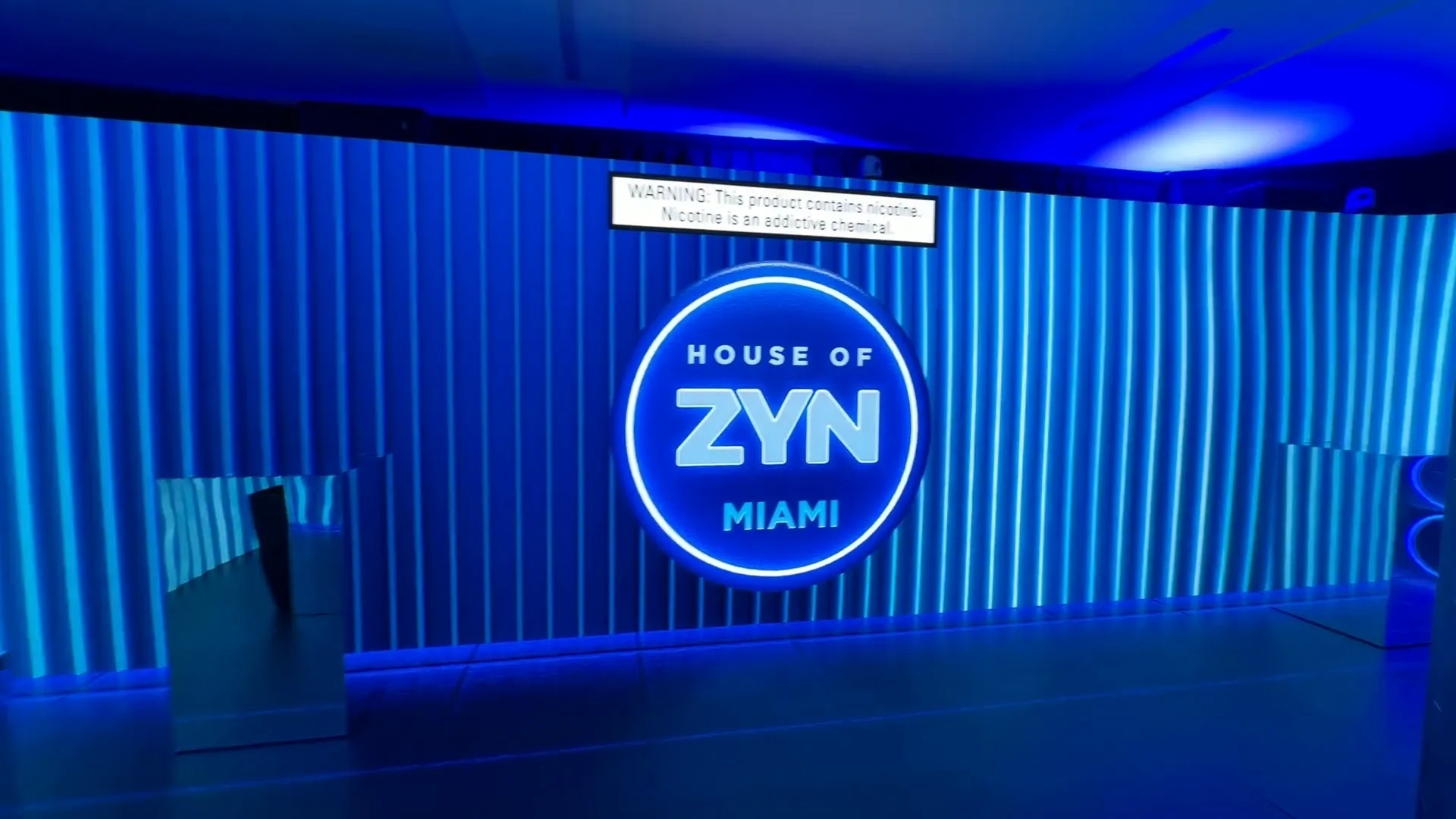 The Zyn immersive brand activation in Miami with projection-mapped walls and floor
